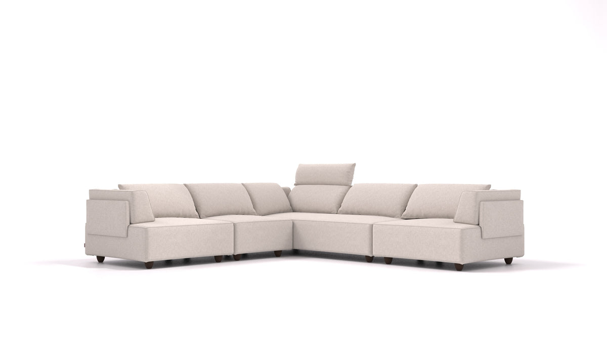 CasCais IDS, modulares Sofa von FEYDOM im Stoff Icon IC-02 Natur, dunkle Füße