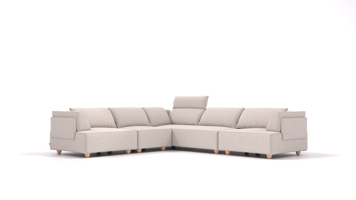 CasCais IDS, modulares Sofa von FEYDOM im Stoff Icon IC-02 Natur, helle Füße