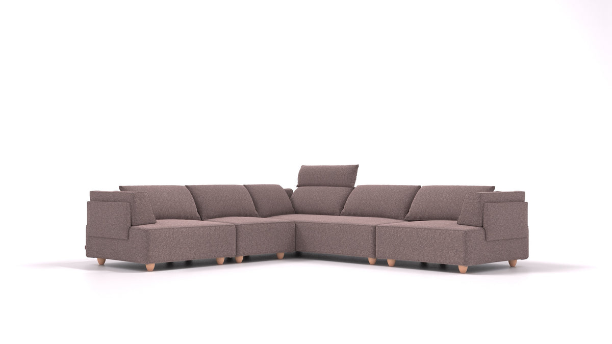 CasCais IDS, modulares Sofa von FEYDOM im Stoff Icon IC-69 Marmo, helle Füße
