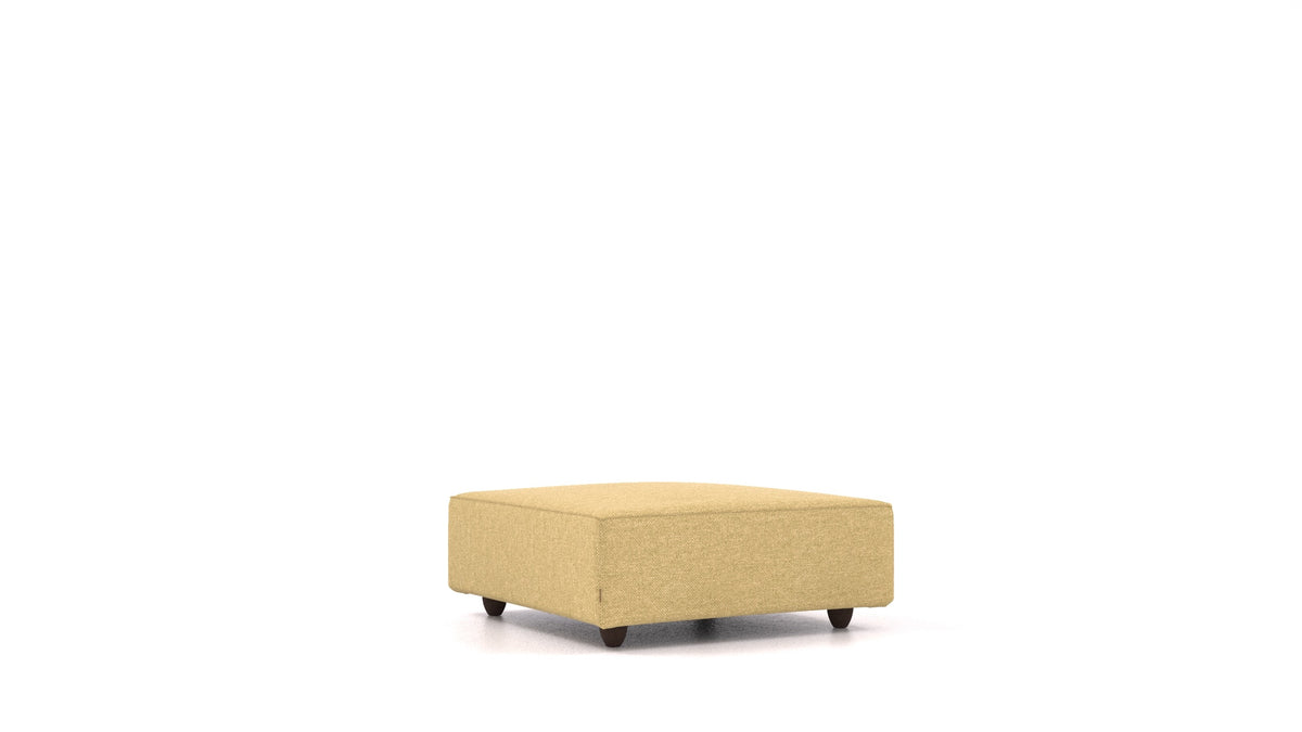 Cascais K, Sofa-Modul von FEYDOM im Stoff Alure DE-48 Yellow, dunkle Füße