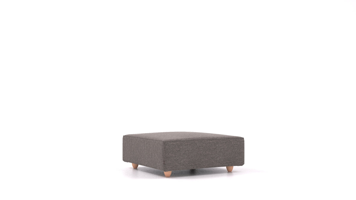 Cascais K, Sofa-Modul von FEYDOM im Stoff Alure DE-92 Middle Grey, helle Füße