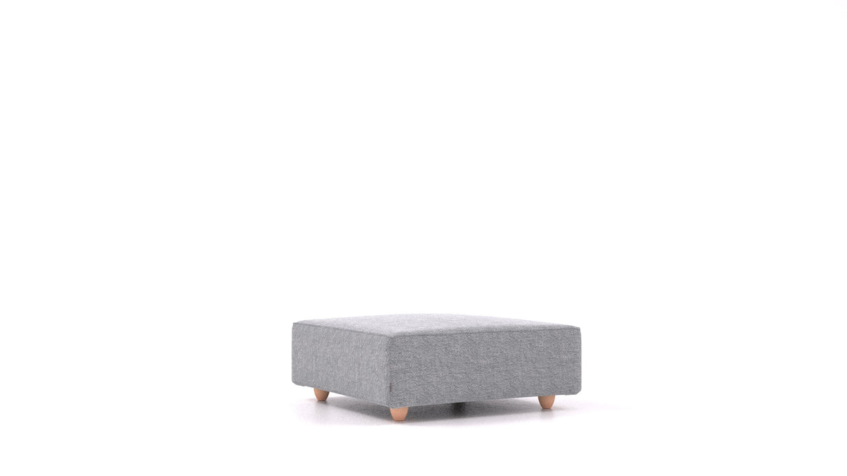 Cascais K, Sofa-Modul von FEYDOM im Stoff Phoenix FE-92 Dark Grey, helle Füße