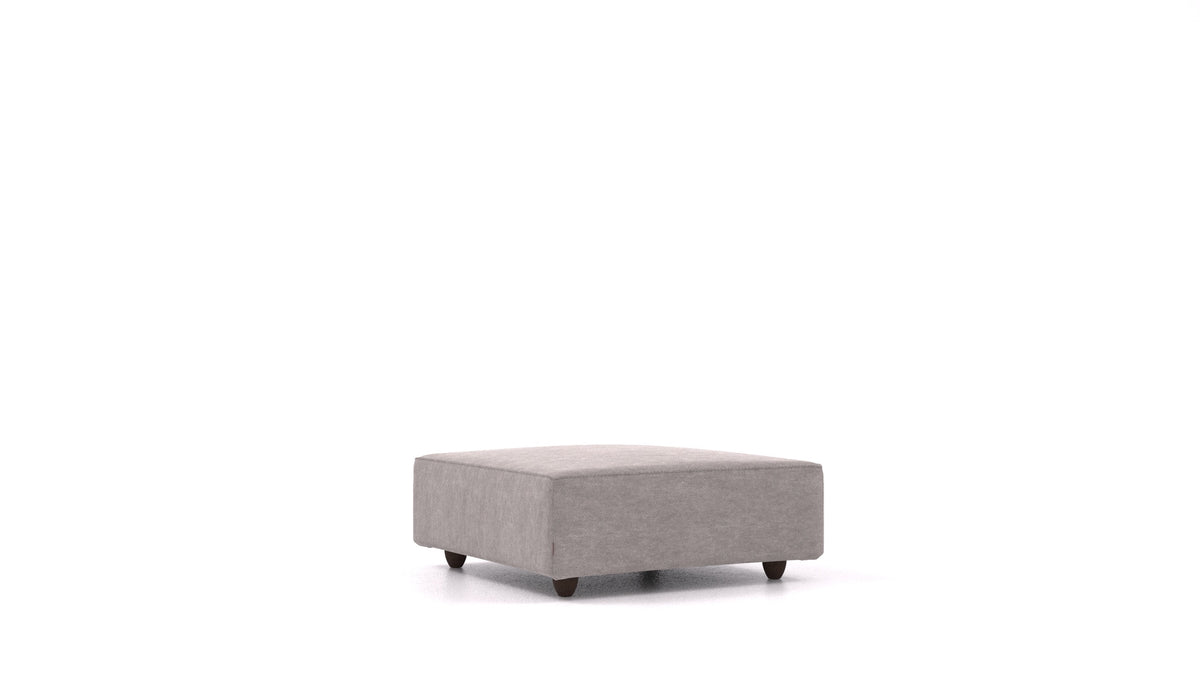 Cascais K, Sofa-Modul von FEYDOM im Stoff Mollia FF-14 Middle Grey, dunkle Füße