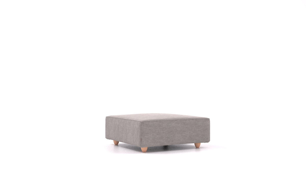 Cascais K, Sofa-Modul von FEYDOM im Stoff Mollia FF-14 Middle Grey, helle Füße