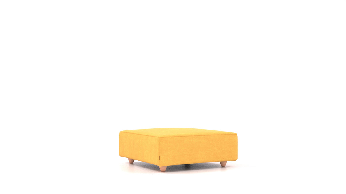 Cascais K, Sofa-Modul von FEYDOM im Stoff Mollia FF-16 Yellow, helle Füße