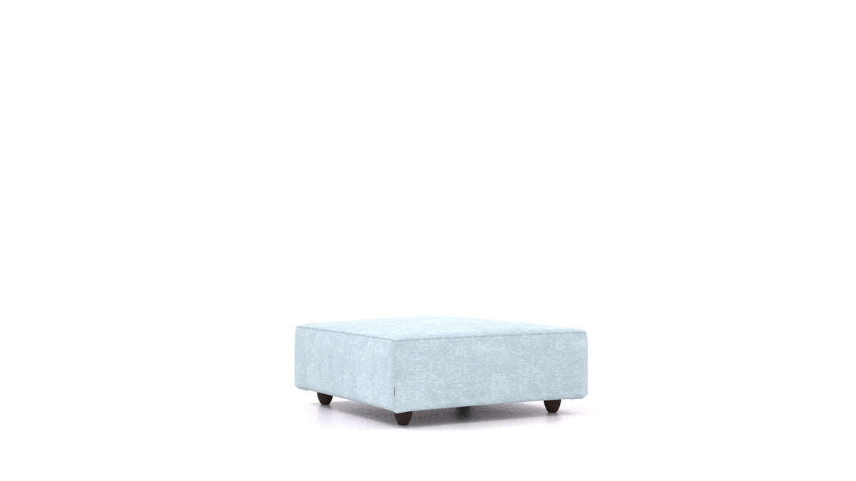Cascais K, Sofa-Modul von FEYDOM im Stoff Mollia FF-19 Pastel Blue, dunkle Füße
