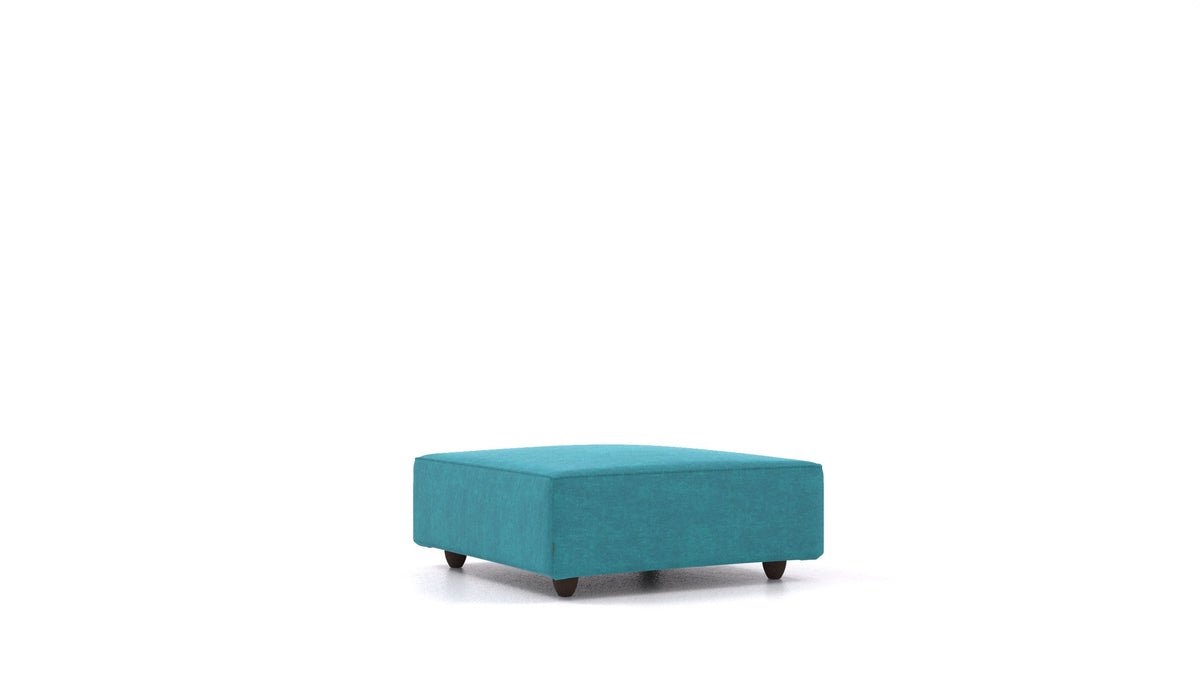 Cascais K, Sofa-Modul von FEYDOM im Stoff Mollia FF-20 Turquoise, dunkle Füße