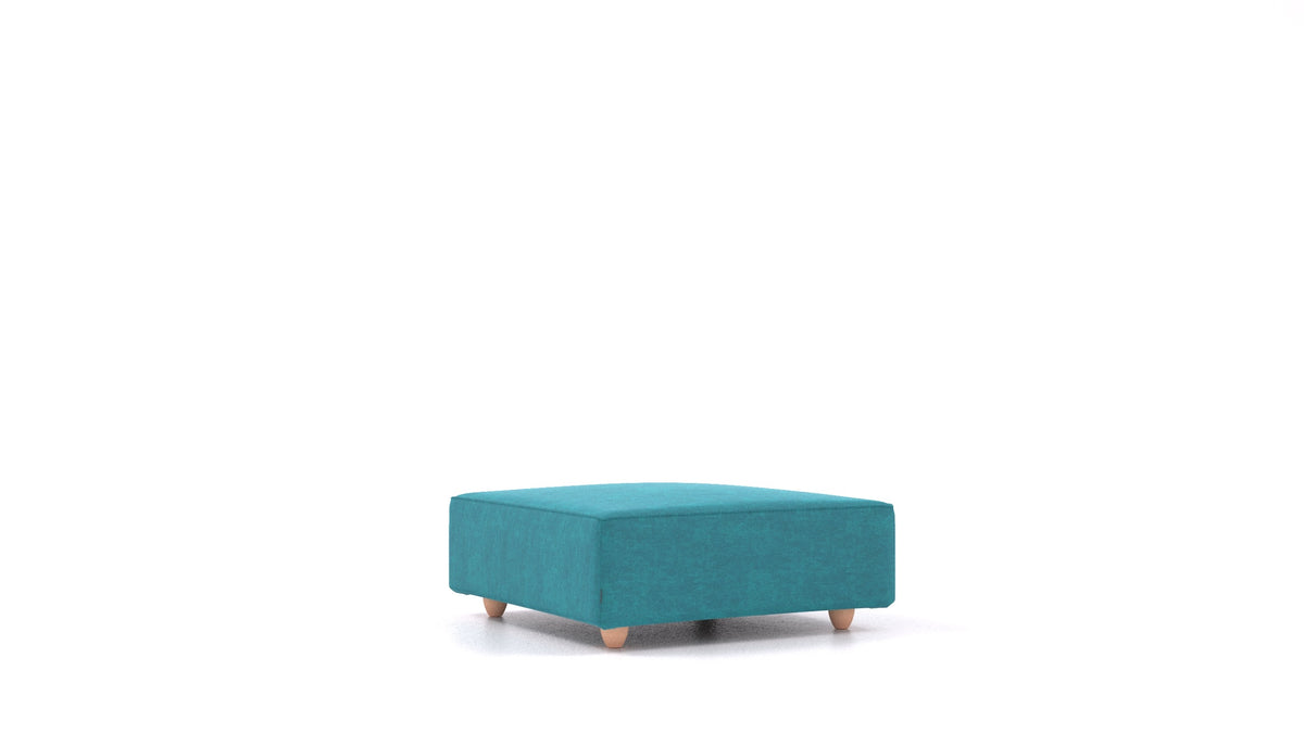 Cascais K, Sofa-Modul von FEYDOM im Stoff Mollia FF-20 Turquoise, helle Füße