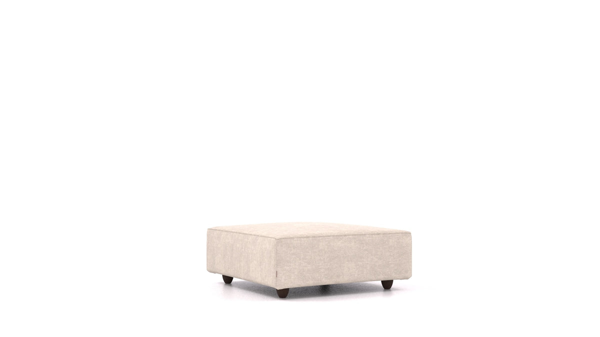 Cascais K, Sofa-Modul von FEYDOM im Stoff Mollia HC-04 White, dunkle Füße