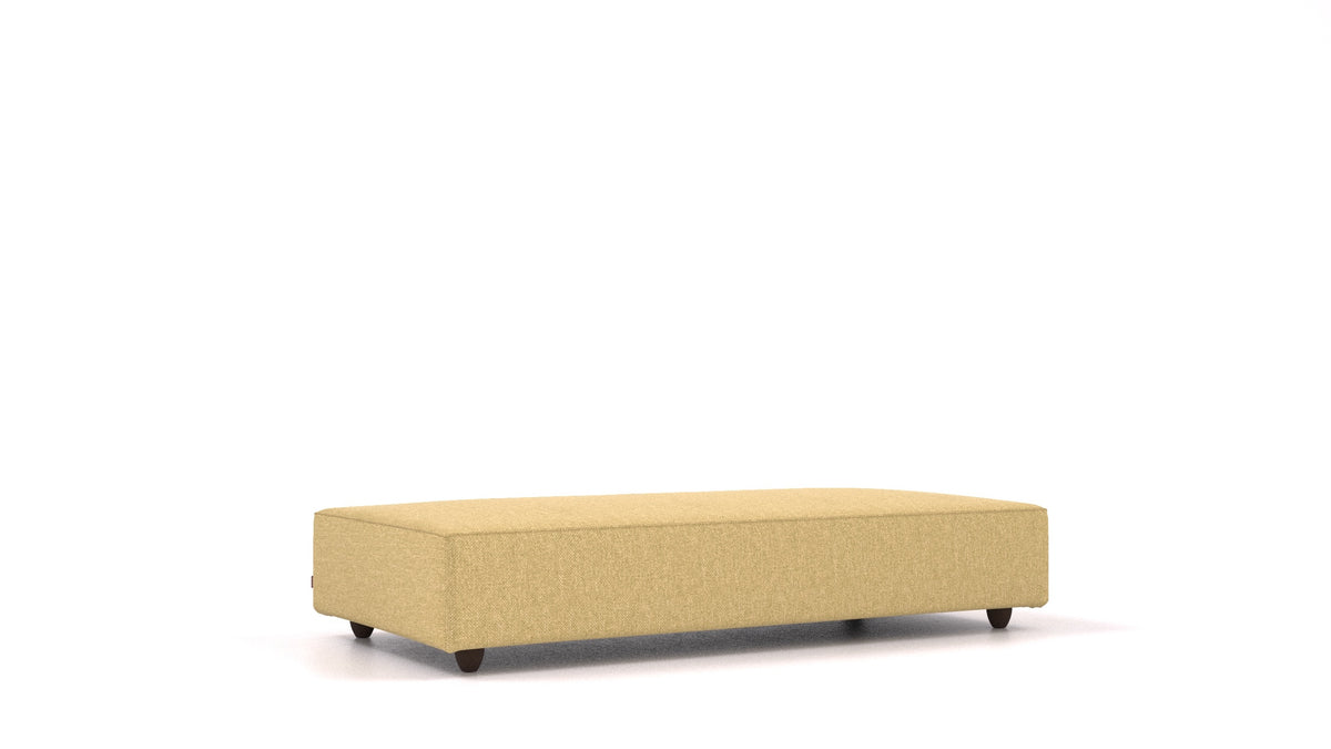 Cascais L, Sofa-Modul von FEYDOM im Stoff Alure DE-48 Yellow, dunkle Füße