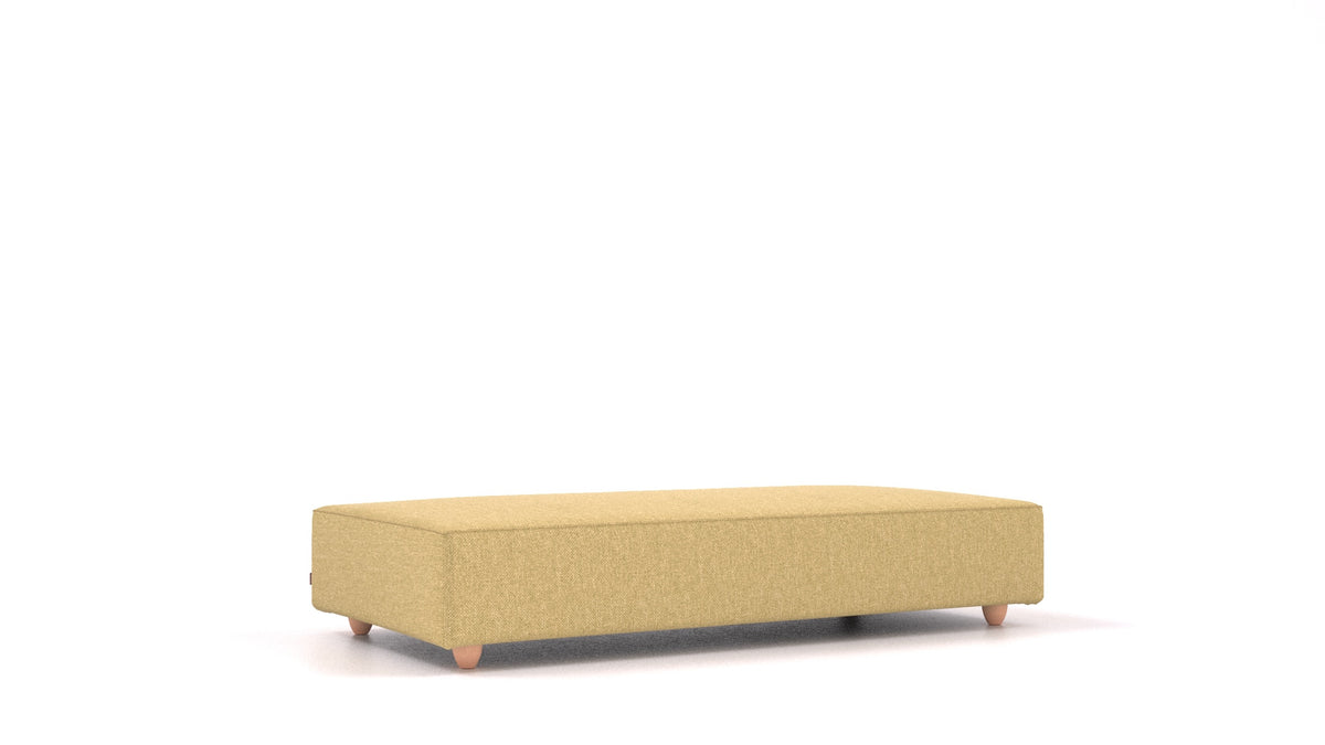 Cascais L, Sofa-Modul von FEYDOM im Stoff Alure DE-48 Yellow, helle Füße