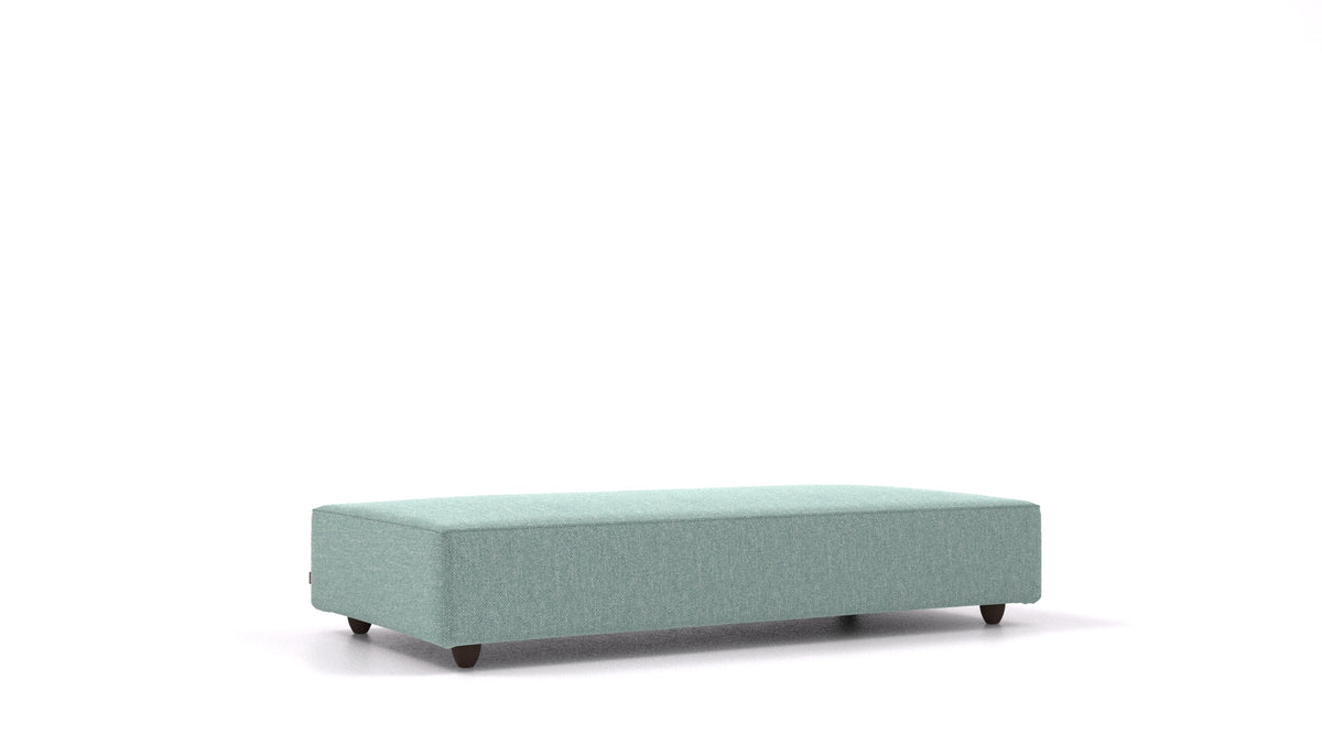 Cascais L, Sofa-Modul von FEYDOM im Stoff Alure DE-75 Pastel Blue, dunkle Füße