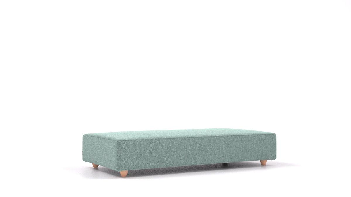 Cascais L, Sofa-Modul von FEYDOM im Stoff Alure DE-75 Pastel Blue, helle Füße