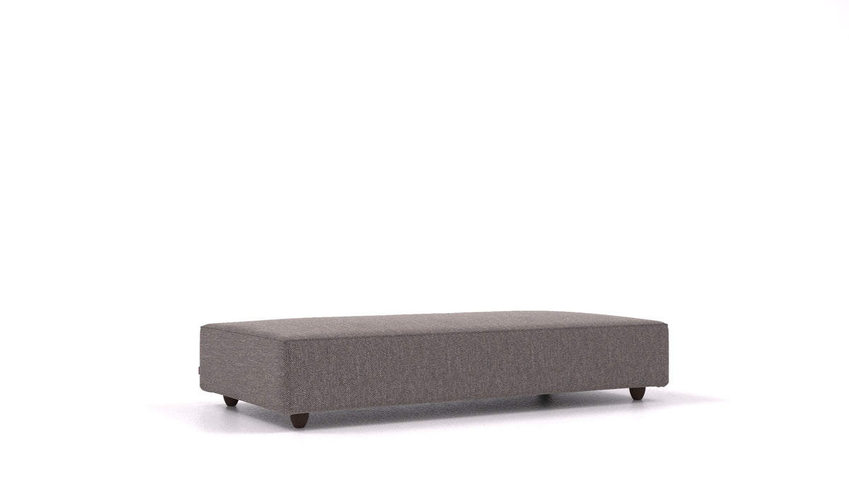 Cascais L, Sofa-Modul von FEYDOM im Stoff Alure DE-92 Middle Grey, dunkle Füße