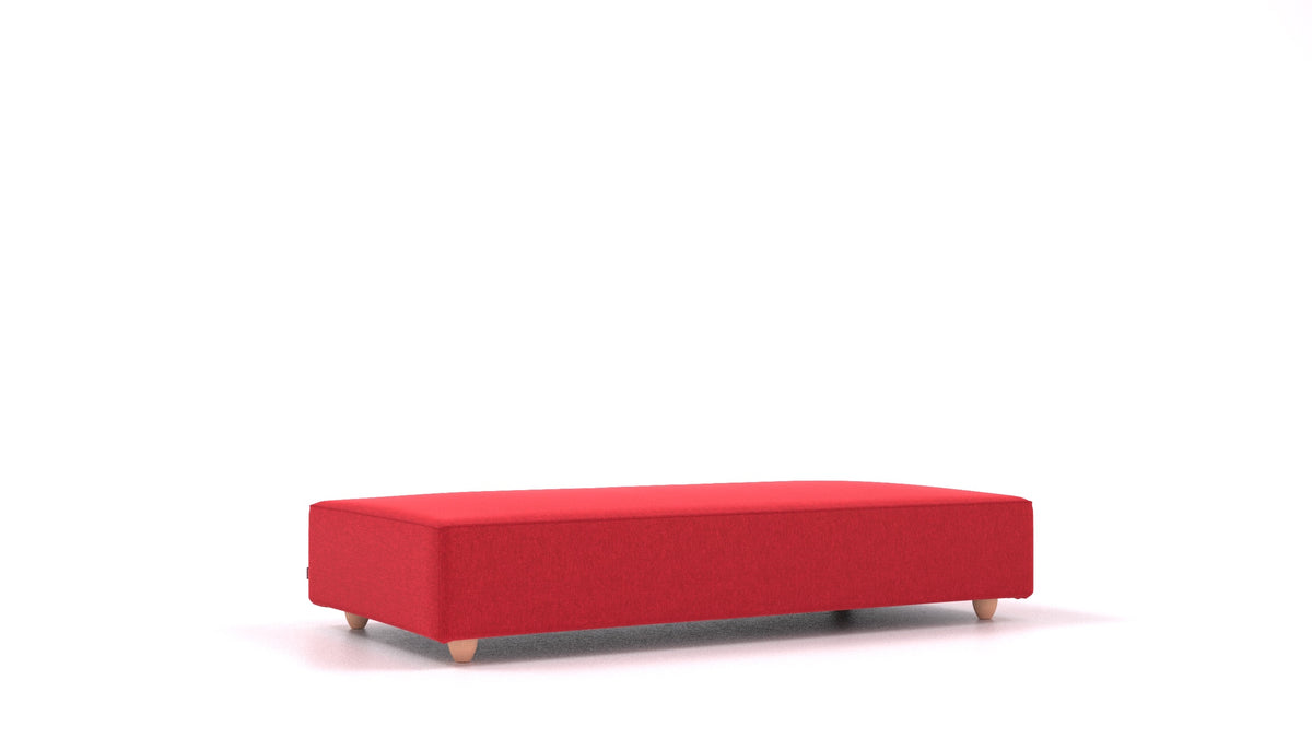 Cascais L, Sofa-Modul von FEYDOM im Stoff Velare ET-11 Red, helle Füße