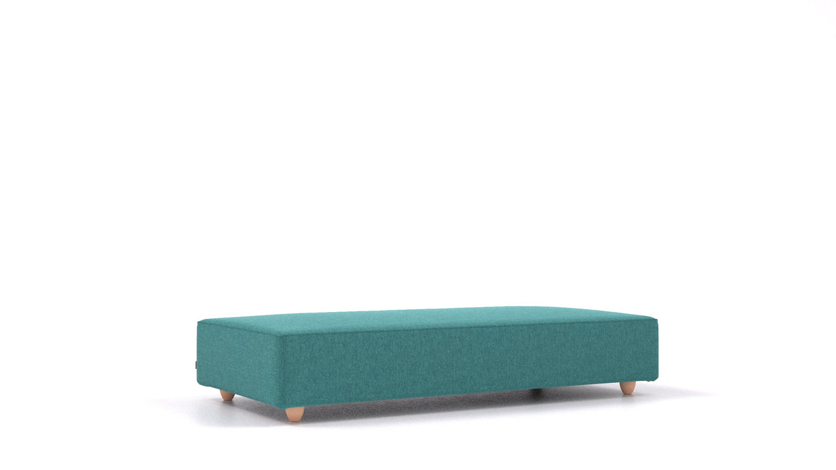 Cascais L, Sofa-Modul von FEYDOM im Stoff Velare ET-16 Turquoise, helle Füße