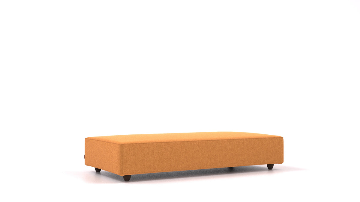 Cascais L, Sofa-Modul von FEYDOM im Stoff Velare ET-48 Antic Gold, dunkle Füße