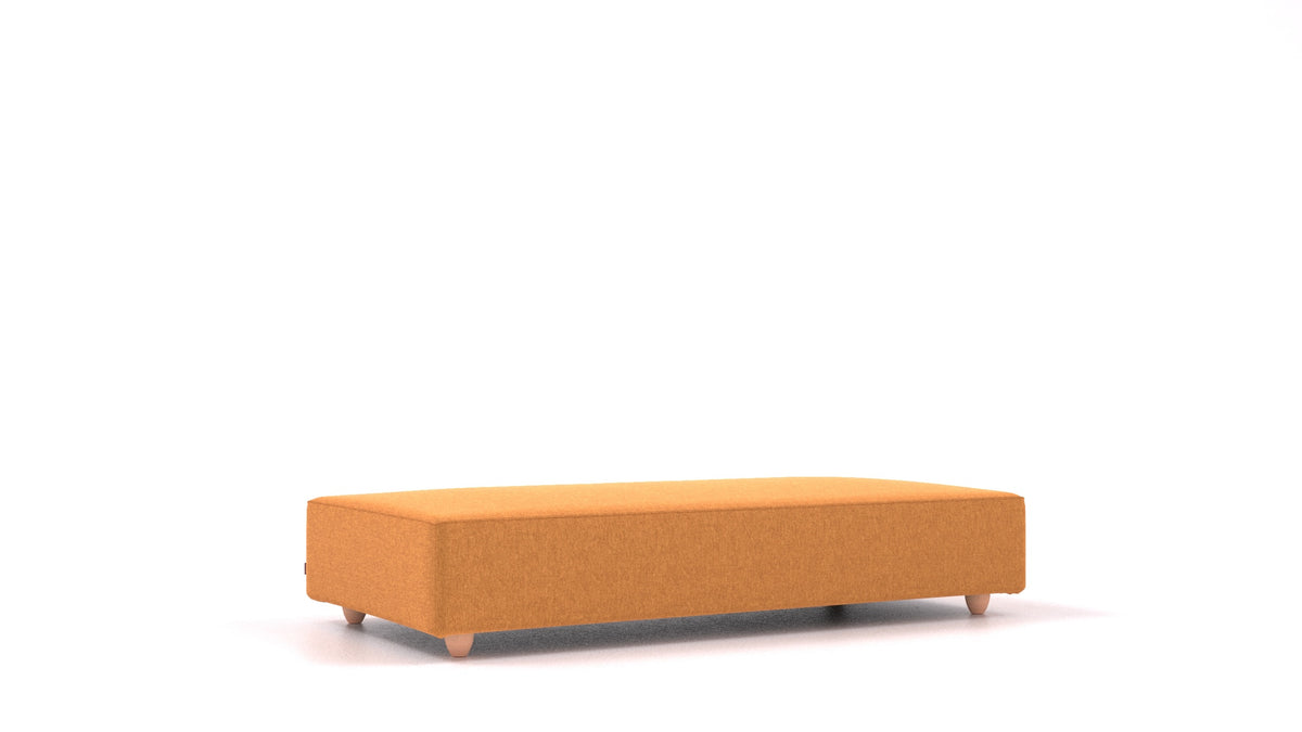 Cascais L, Sofa-Modul von FEYDOM im Stoff Velare ET-48 Antic Gold, helle Füße