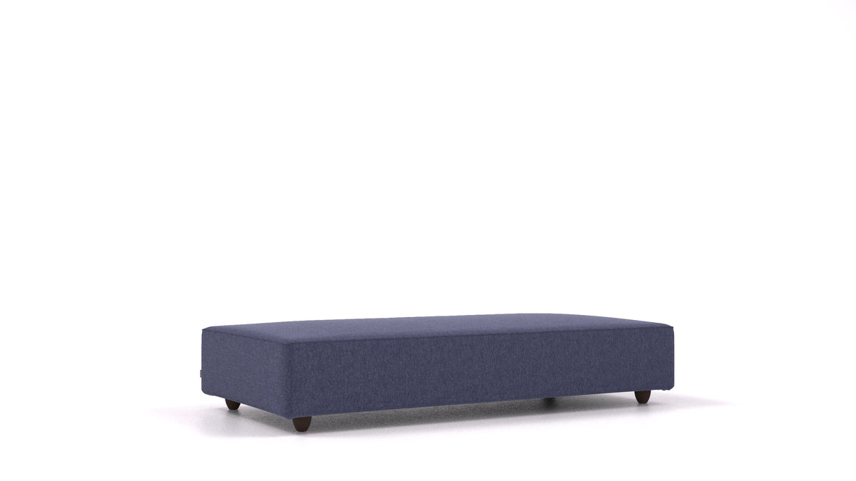 Cascais L, Sofa-Modul von FEYDOM im Stoff Velare ET-80 Noble Blue, dunkle Füße