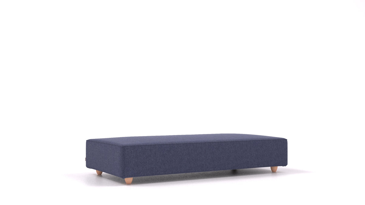 Cascais L, Sofa-Modul von FEYDOM im Stoff Velare ET-80 Noble Blue, helle Füße
