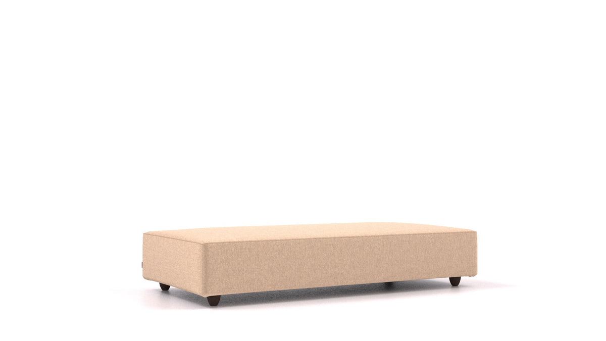Cascais L, Sofa-Modul von FEYDOM im Stoff Velare ET-99 Latte, dunkle Füße