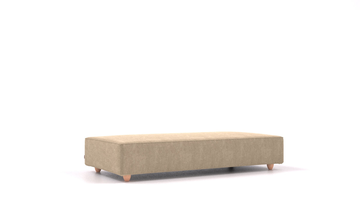 Cascais L, Sofa-Modul von FEYDOM im Stoff Mollia FF-13 Cappuccino, helle Füße