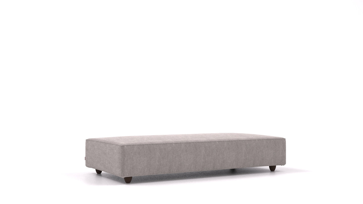 Cascais L, Sofa-Modul von FEYDOM im Stoff Mollia FF-14 Middle Grey, dunkle Füße