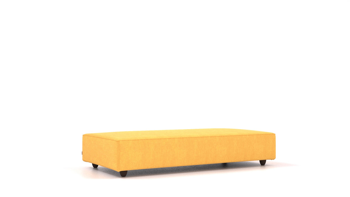Cascais L, Sofa-Modul von FEYDOM im Stoff Mollia FF-16 Yellow, dunkle Füße