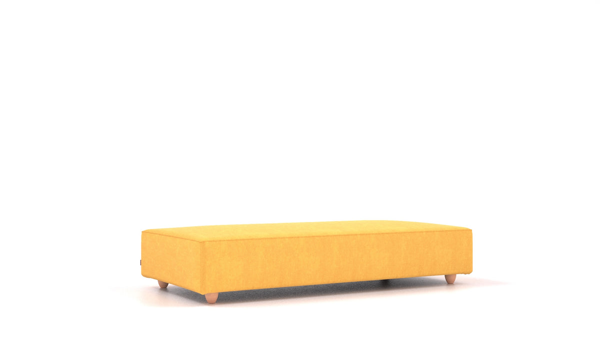 Cascais L, Sofa-Modul von FEYDOM im Stoff Mollia FF-16 Yellow, helle Füße