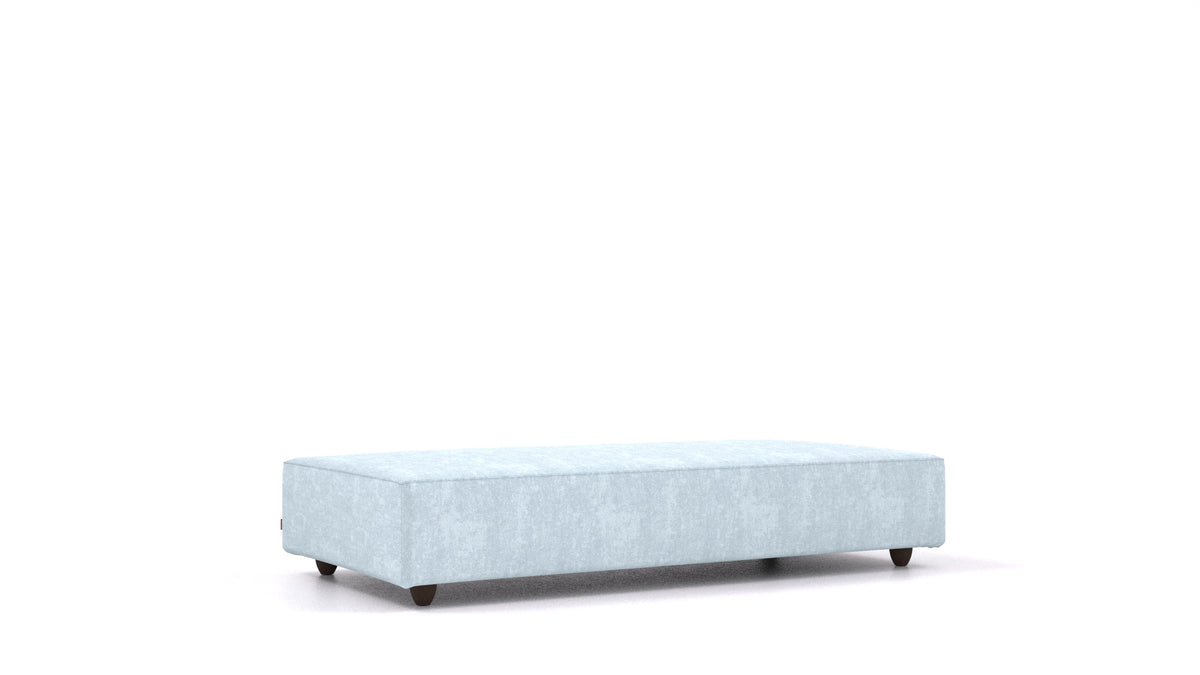 Cascais L, Sofa-Modul von FEYDOM im Stoff Mollia FF-19 Pastel Blue, dunkle Füße