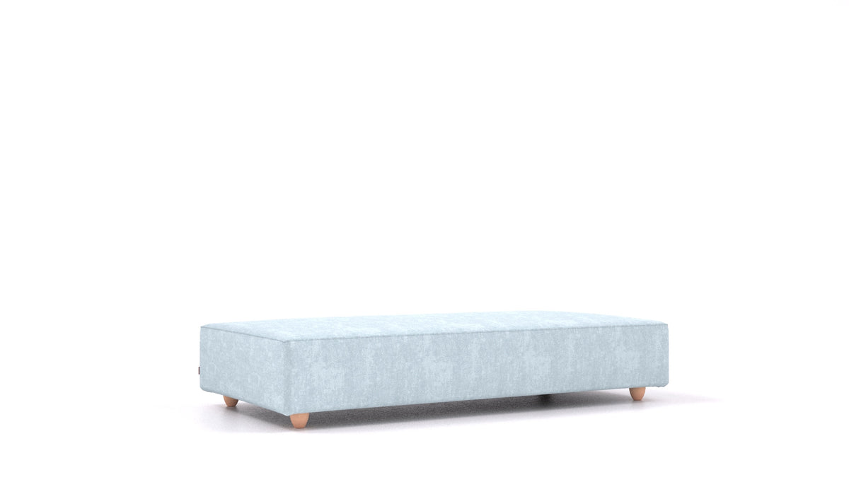 Cascais L, Sofa-Modul von FEYDOM im Stoff Mollia FF-19 Pastel Blue, helle Füße