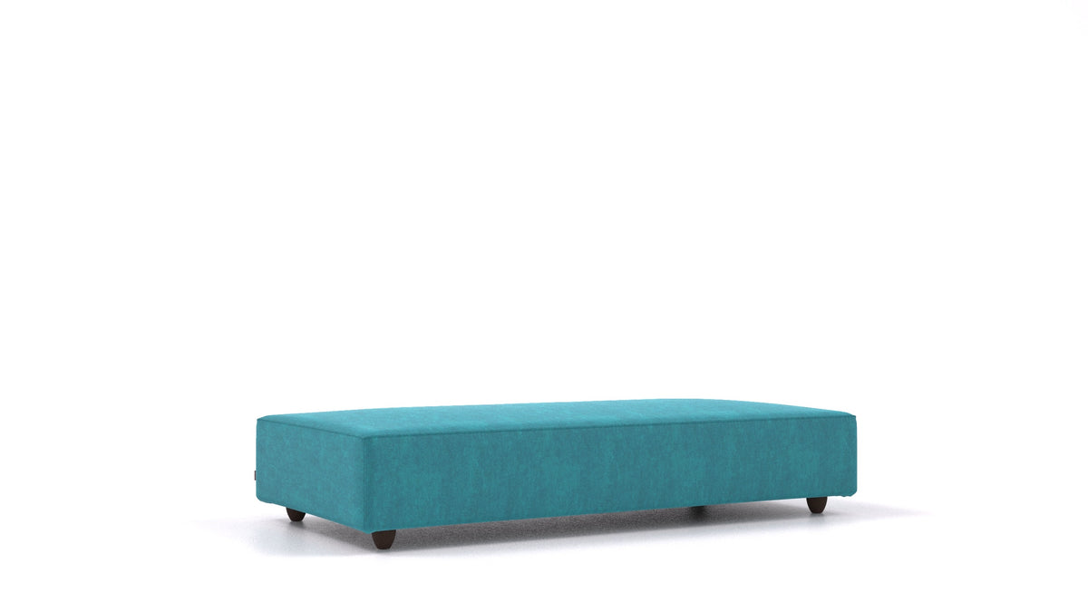 Cascais L, Sofa-Modul von FEYDOM im Stoff Mollia FF-20 Turquoise, dunkle Füße