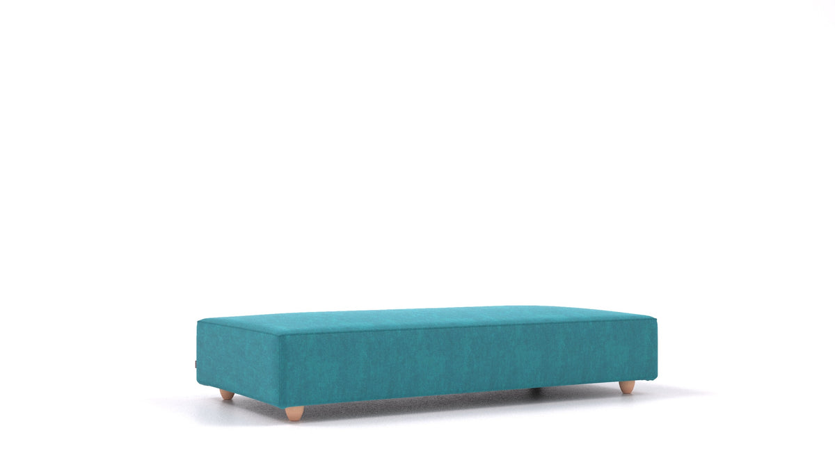 Cascais L, Sofa-Modul von FEYDOM im Stoff Mollia FF-20 Turquoise, helle Füße