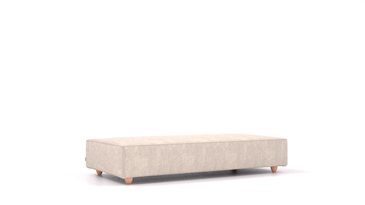 Cascais L, Sofa-Modul von FEYDOM im Stoff Mollia HC-04 White, helle Füße
