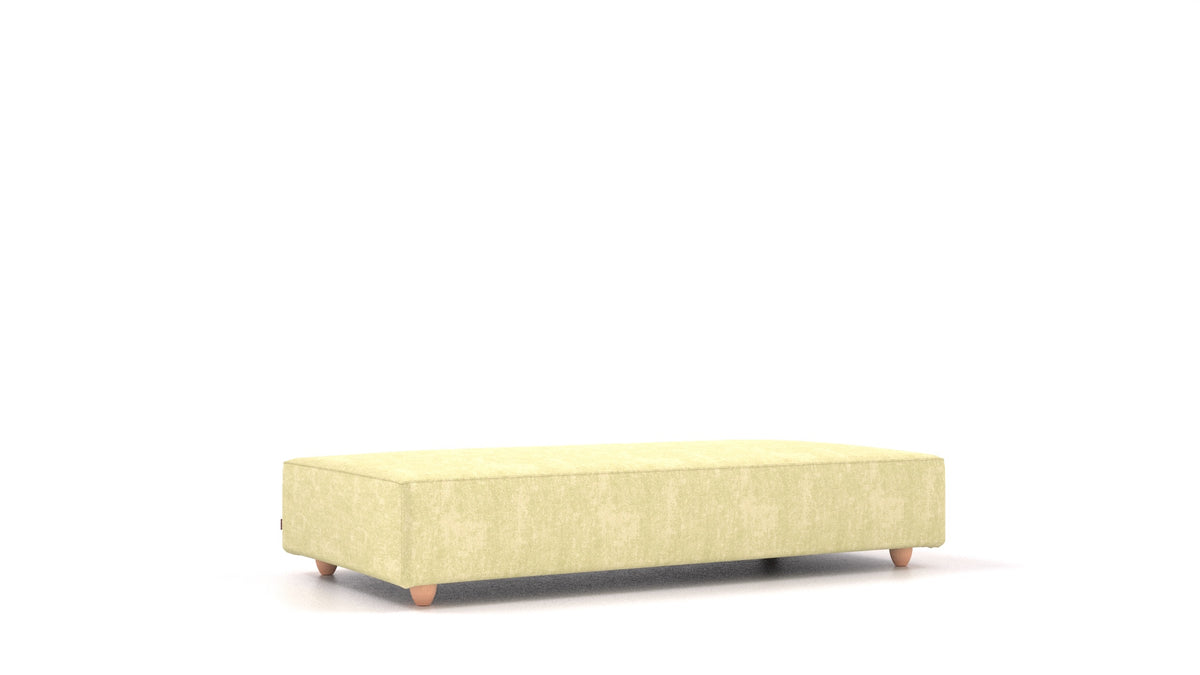 Cascais L, Sofa-Modul von FEYDOM im Stoff Mollia HC-09 Grass Green, helle Füße