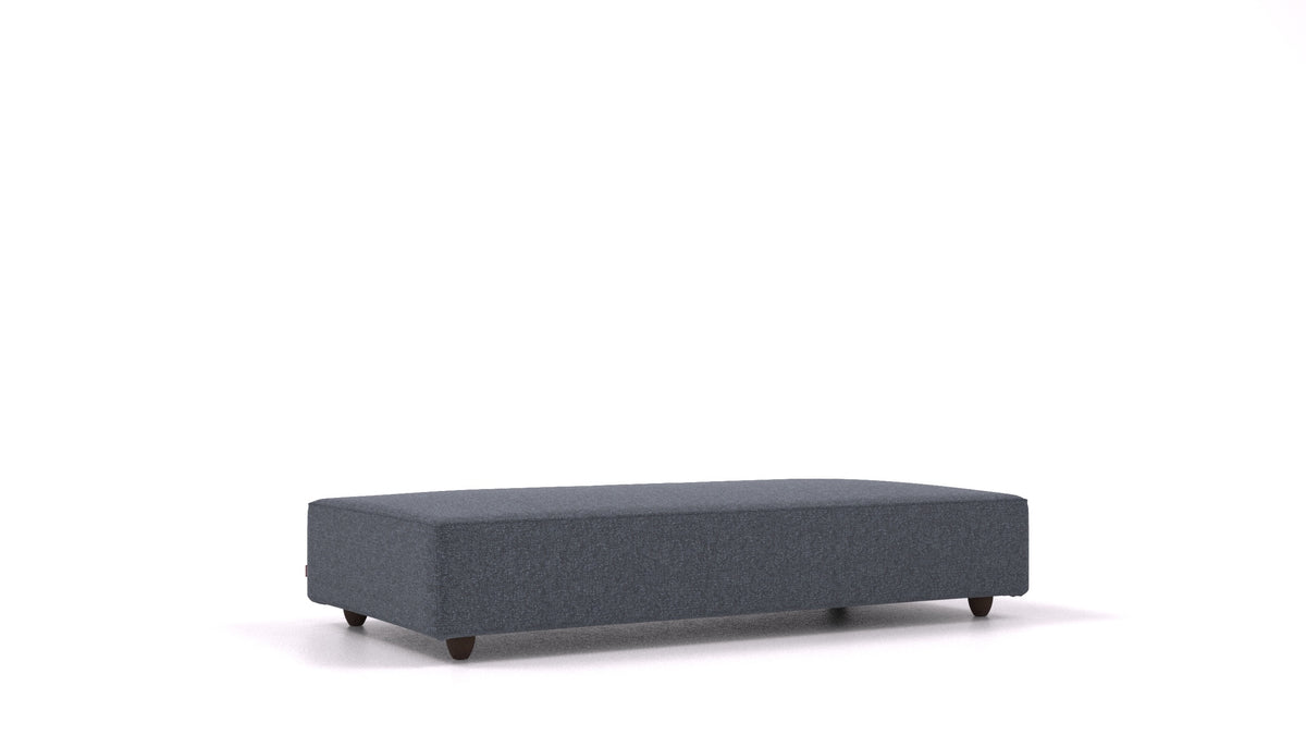 Cascais L, Sofa-Modul von FEYDOM im Stoff Icon IC-79 Deep Blue, dunkle Füße