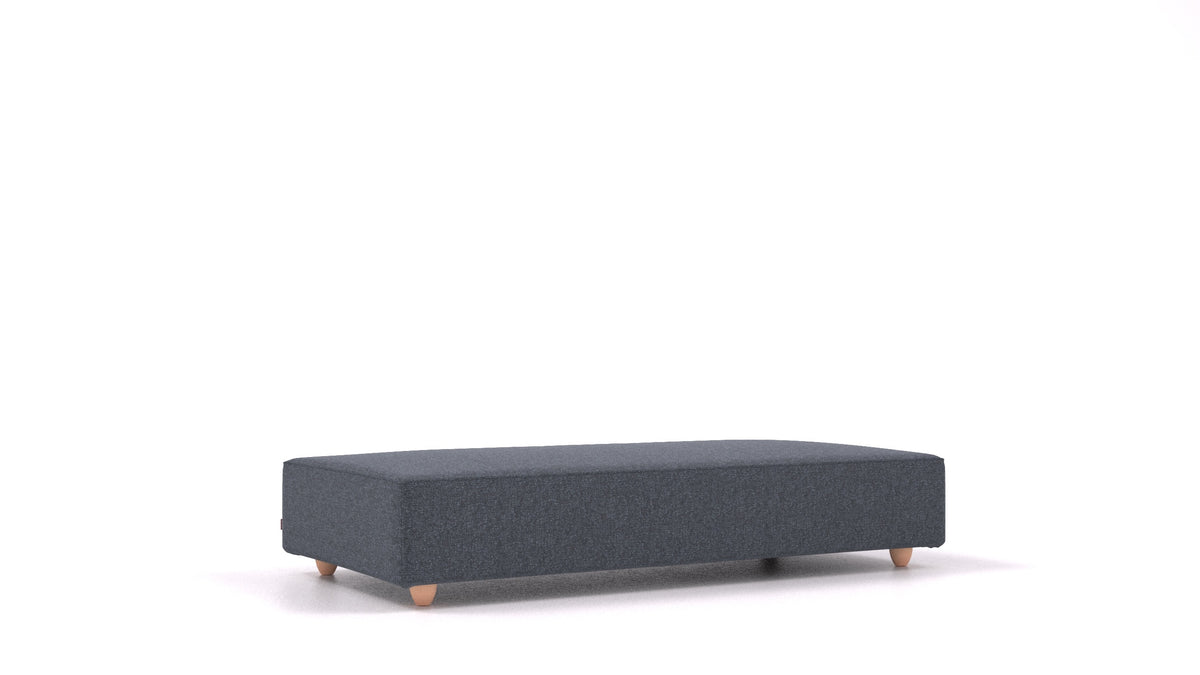 Cascais L, Sofa-Modul von FEYDOM im Stoff Icon IC-79 Deep Blue, helle Füße