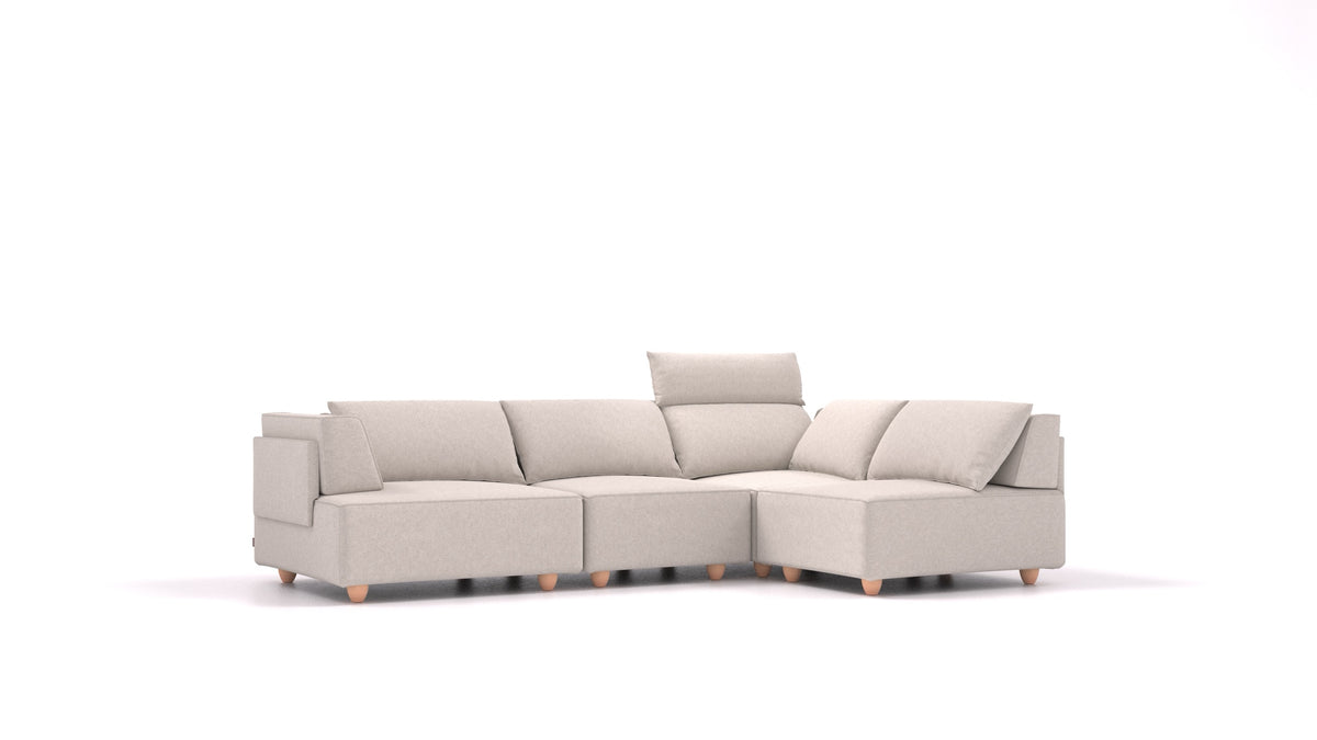 CasCais R, modulares Sofa von FEYDOM im Stoff Icon IC-02 Natur, helle Füße