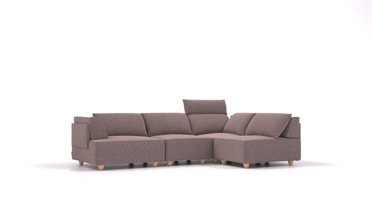 CasCais R, modulares Sofa von FEYDOM im Stoff Icon IC-69 Marmo, helle Füße