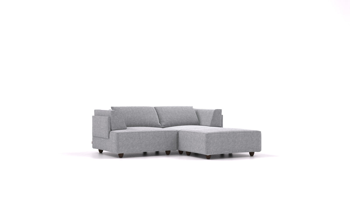 CasCais RA, modulares Sofa von FEYDOM im Stoff Phoenix FE-92 Dark Grey, dunkle Füße
