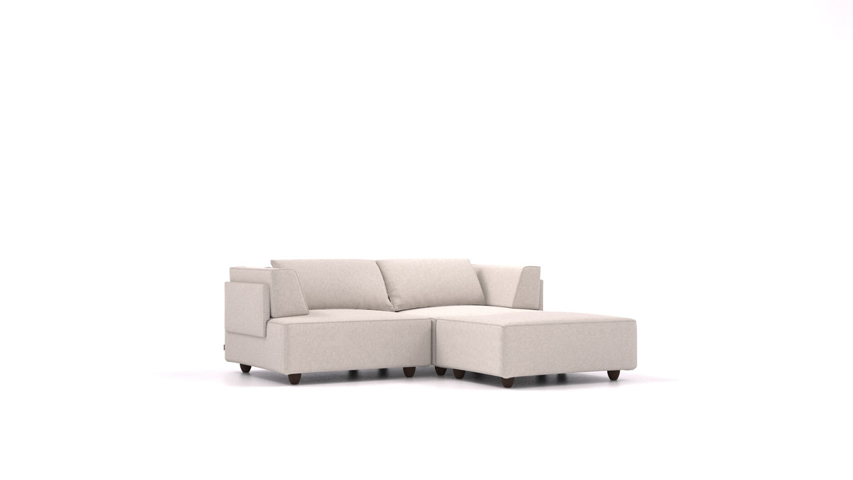 CasCais RA, modulares Sofa von FEYDOM im Stoff Icon IC-02 Natur, dunkle Füße