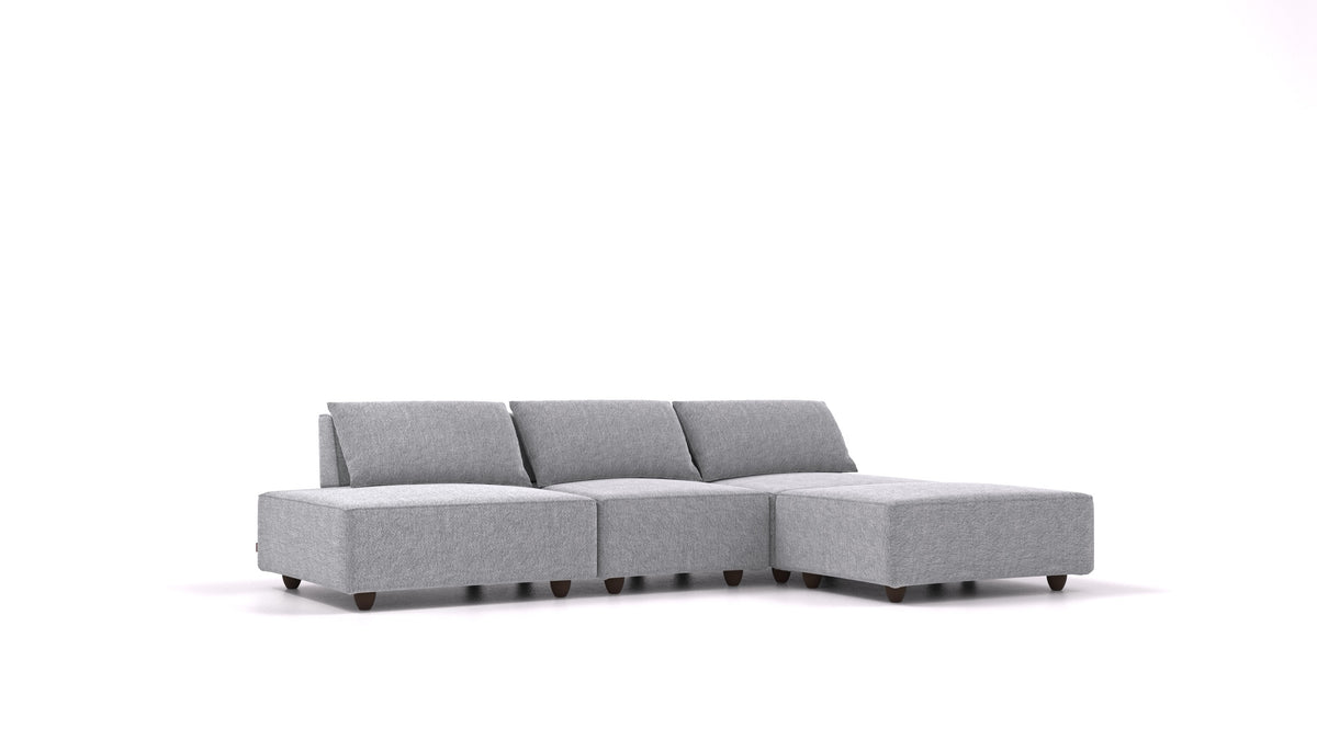 CasCais RS, modulares Sofa von FEYDOM im Stoff Phoenix FE-92 Dark Grey, dunkle Füße