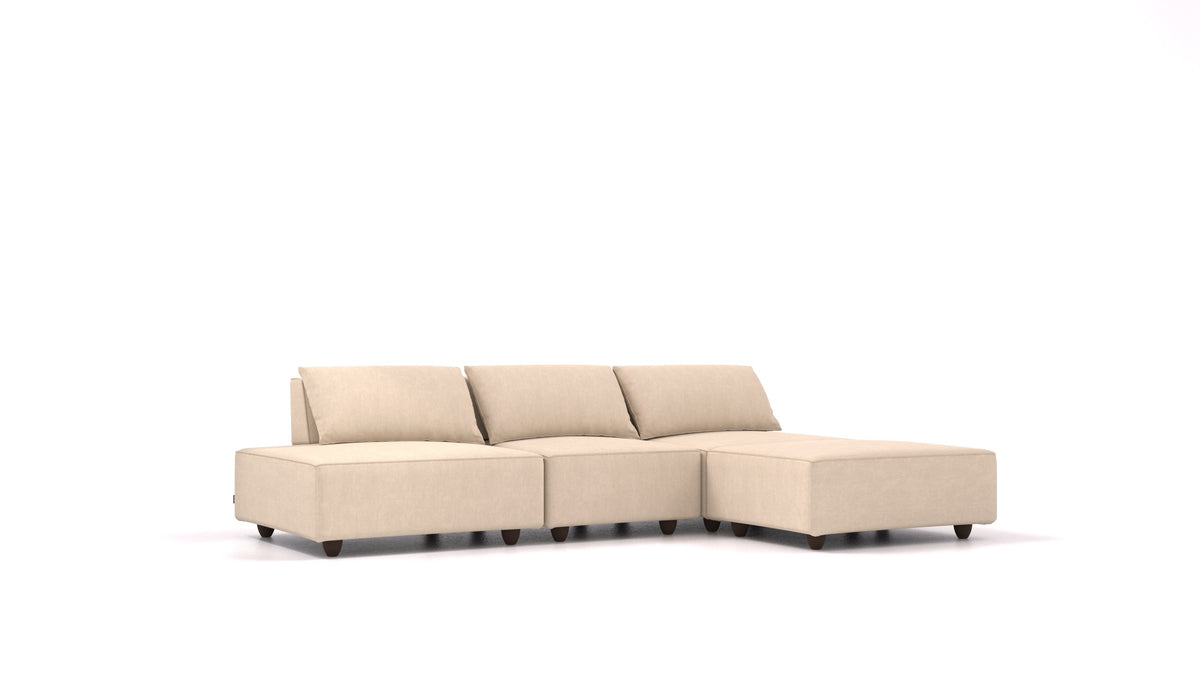 CasCais RS, modulares Sofa von FEYDOM im Stoff Mollia HC-03 Honey, dunkle Füße