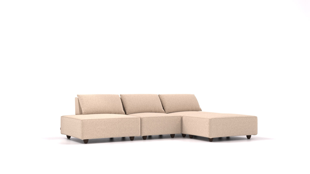 CasCais RS, modulares Sofa von FEYDOM im Stoff Icon IC-06 Cappuccino, dunkle Füße