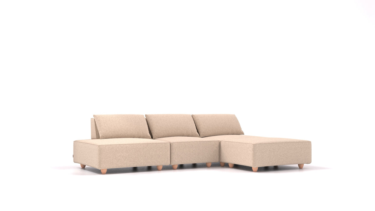CasCais RS, modulares Sofa von FEYDOM im Stoff Icon IC-06 Cappuccino, helle Füße