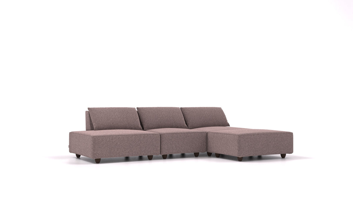 CasCais RS, modulares Sofa von FEYDOM im Stoff Icon IC-69 Marmo, dunkle Füße