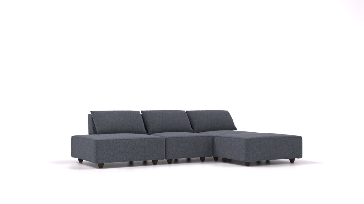 CasCais RS, modulares Sofa von FEYDOM im Stoff Icon IC-79 Deep Blue, dunkle Füße