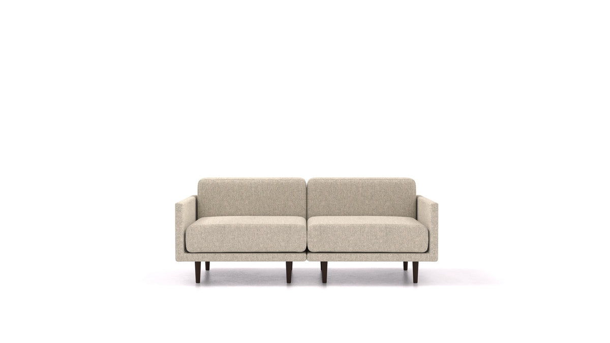 Clooods 2M, modulares Sofa von FEYDOM im Stoff Alure DE-09 Natur, dunkle Füße