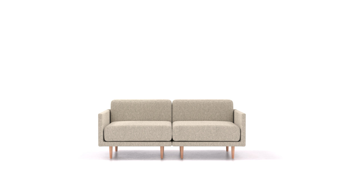 Clooods 2M, modulares Sofa von FEYDOM im Stoff Alure DE-09 Natur, helle Füße