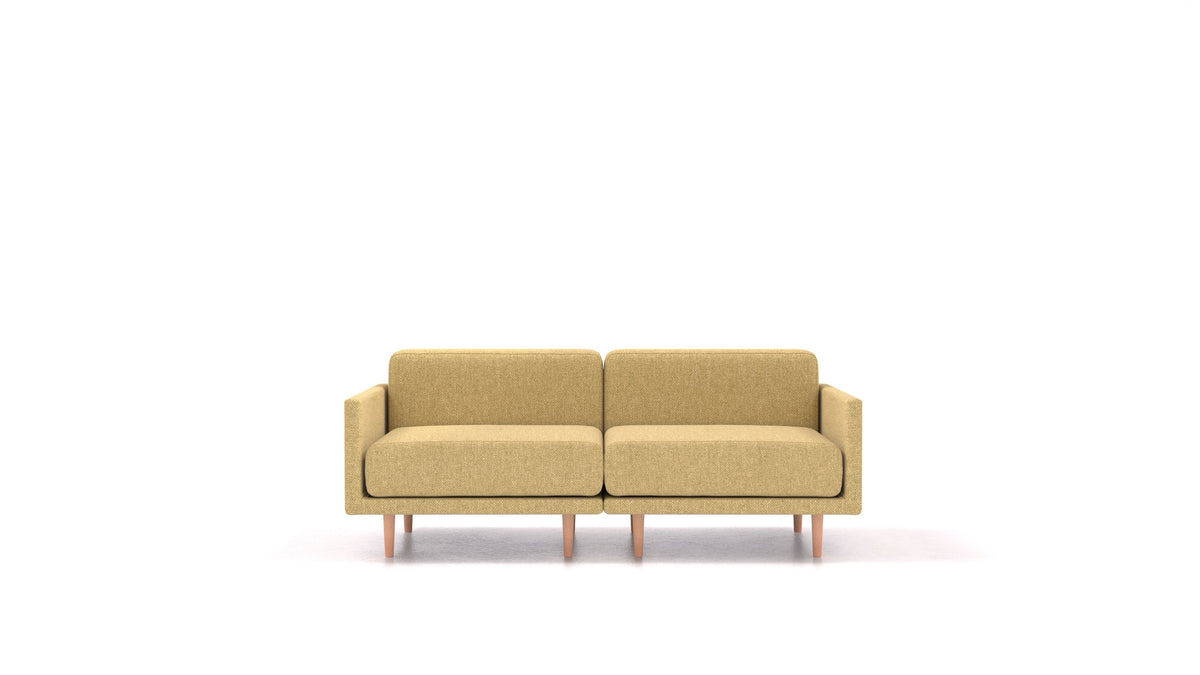 Clooods 2M, modulares Sofa von FEYDOM im Stoff Alure DE-48 Yellow, helle Füße